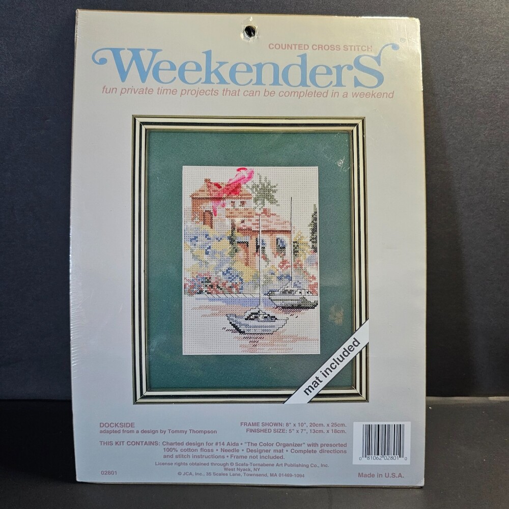 NIS Weekenders Cross Stitch Kit Dockside Pattern, 8 x 10 in Vtg